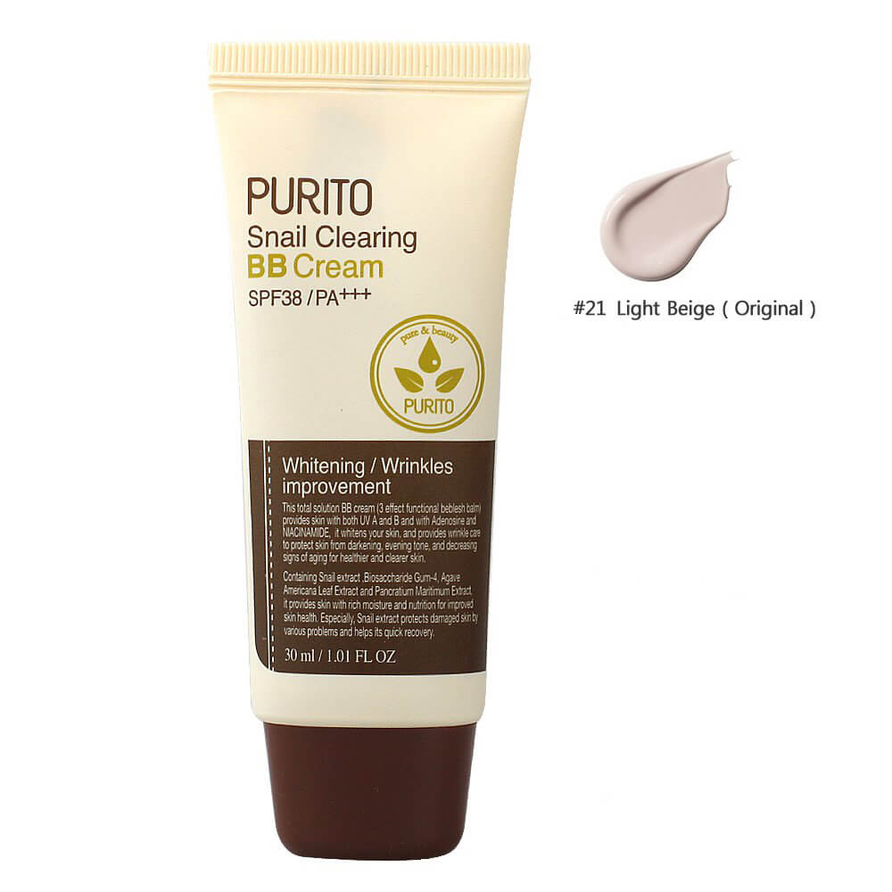 Snail Clearing BB Cream 21 light beige 30 ml(Purito)