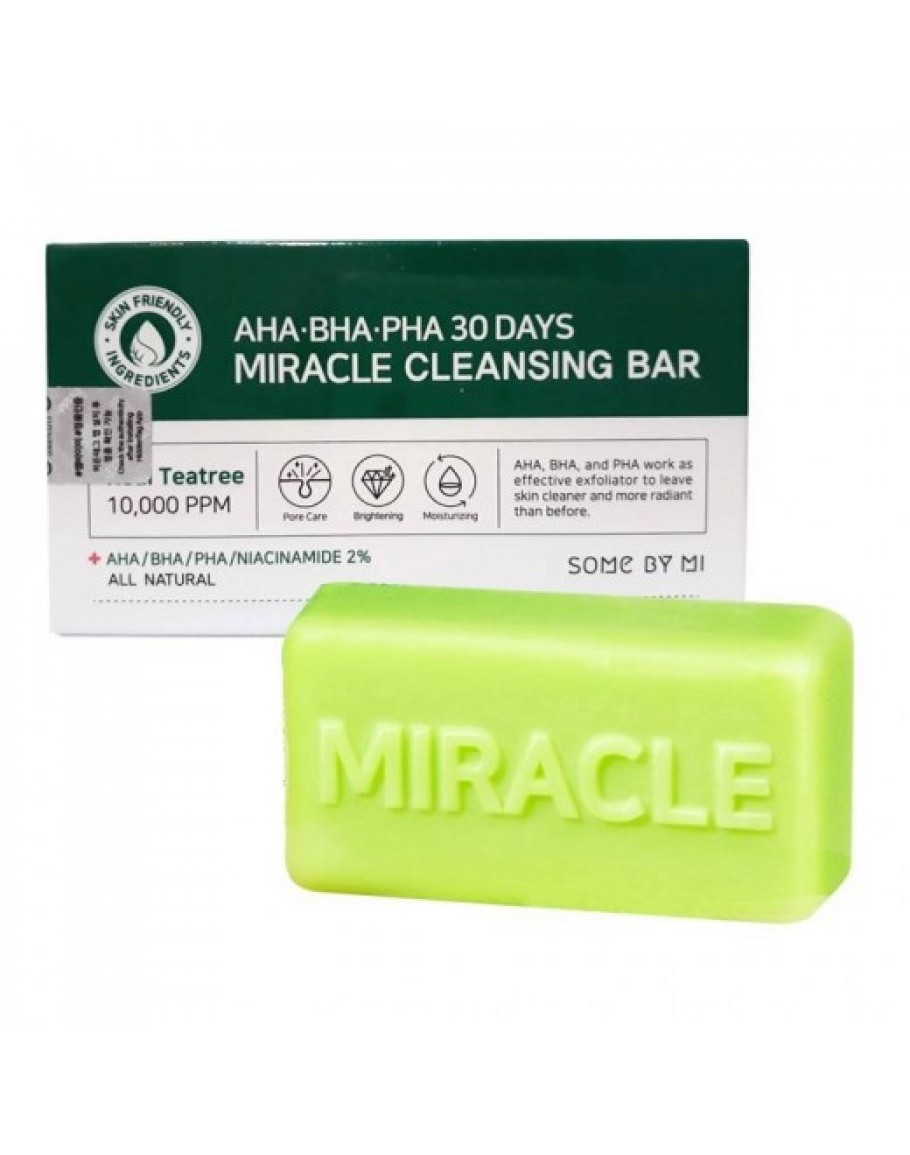 Мыло для проблемной кожи AHA/BHA/PHA 30 Days Miracle Cleansing Bar (Some By Mi)