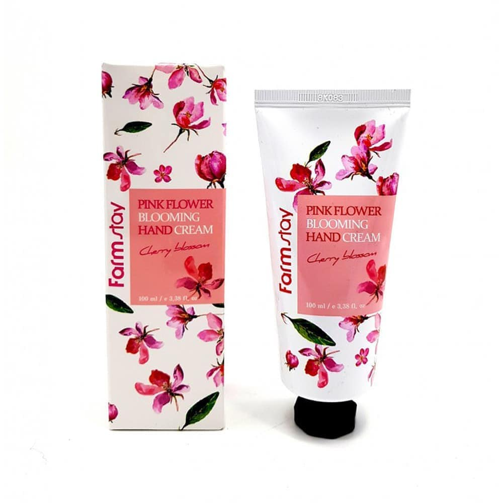 Крем для рук Pink flower blooming hand cream (Cherry Blossom) (Farm Stay)