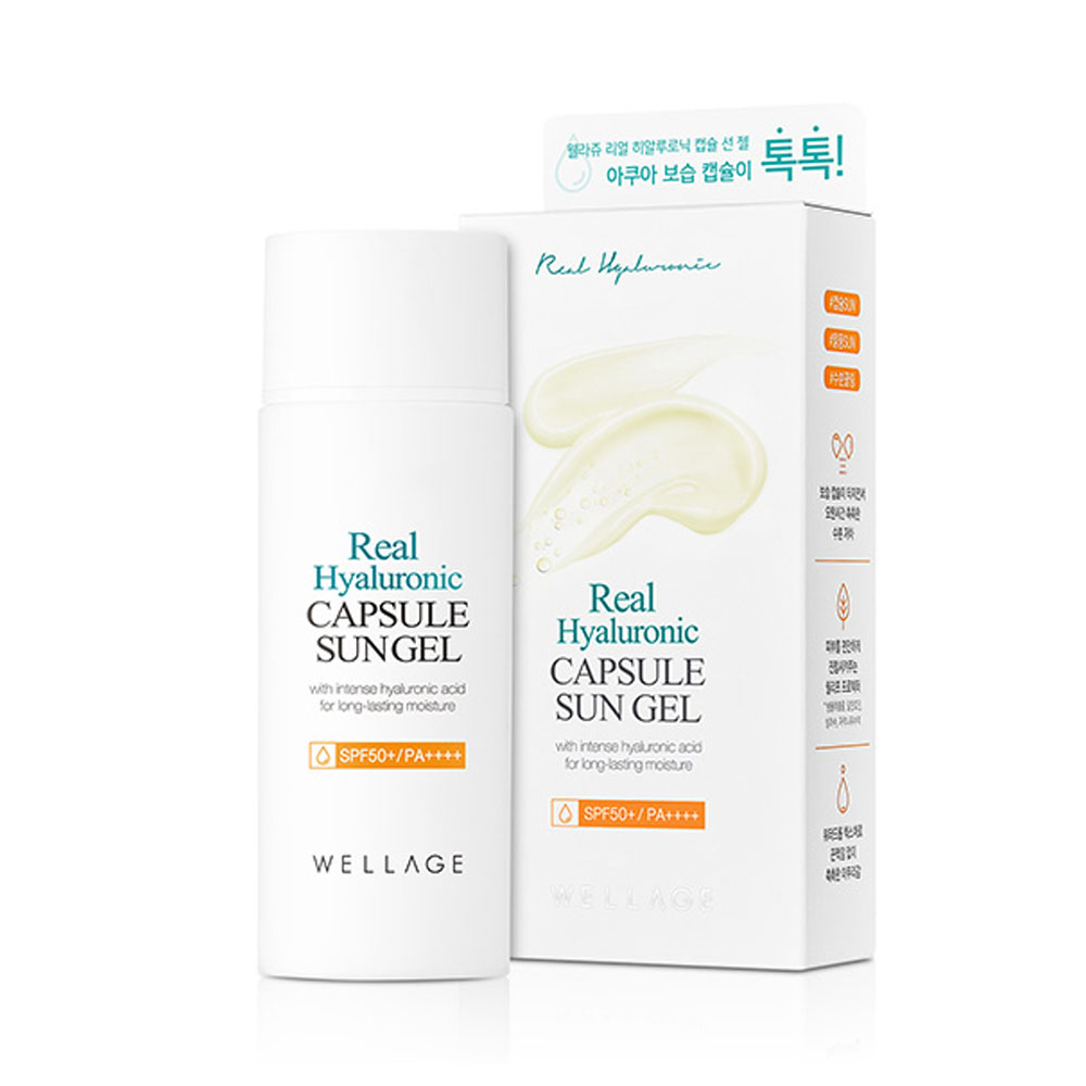 Real Hyaluronic capsule sun gel солнцезащитный крем 60 мл (WELLAGE)