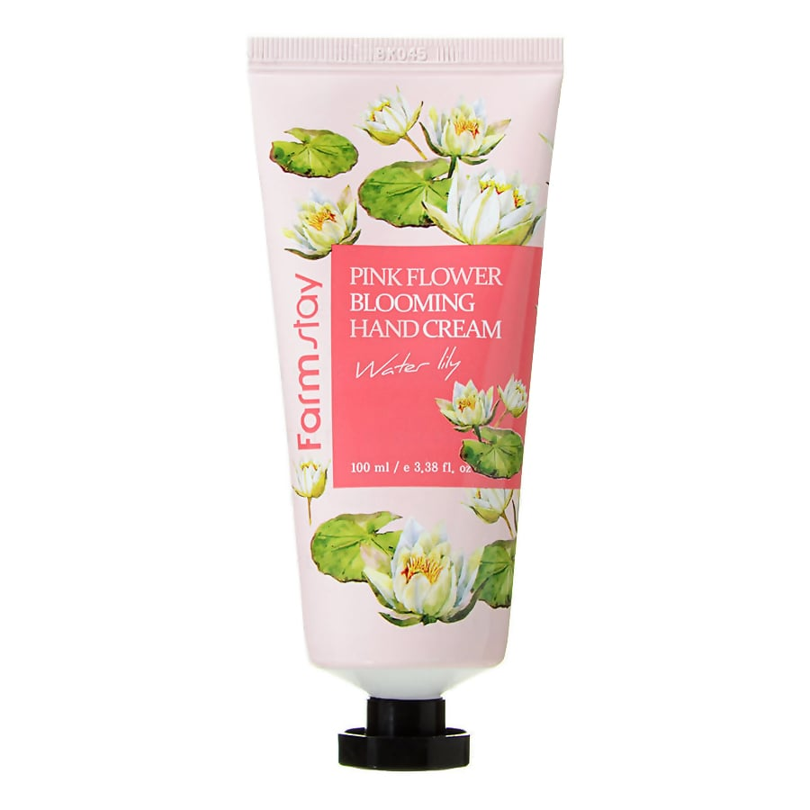 Крем для рук Pink flower blooming hand cream (water lily) (Farm Stay)