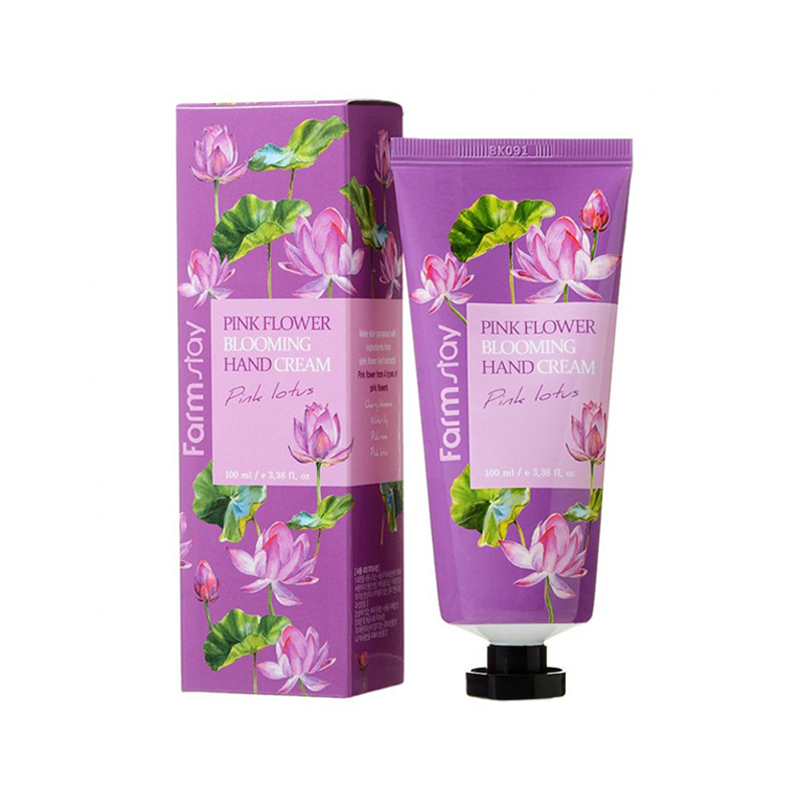 Крем для рук Pink flower blooming hand cream (pink lotus) (Farm Stay)