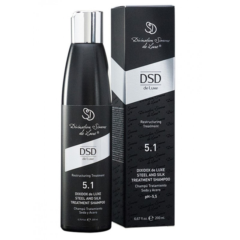 DSD DE LUXE 5.1 Steel and silk treatment shampoo 200ml восстанавливающий шампунь сталь и шелк