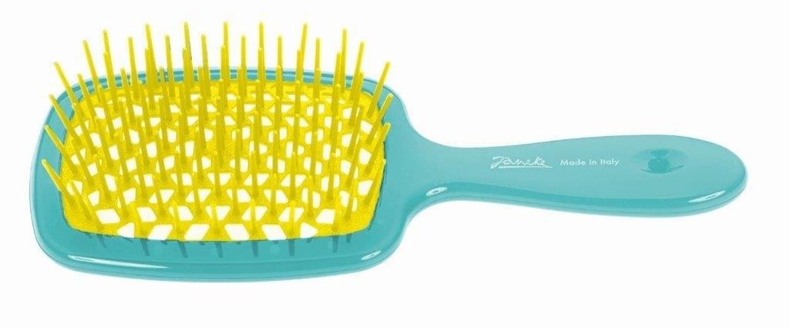 Расческа большая голубая с желтыми щетинками