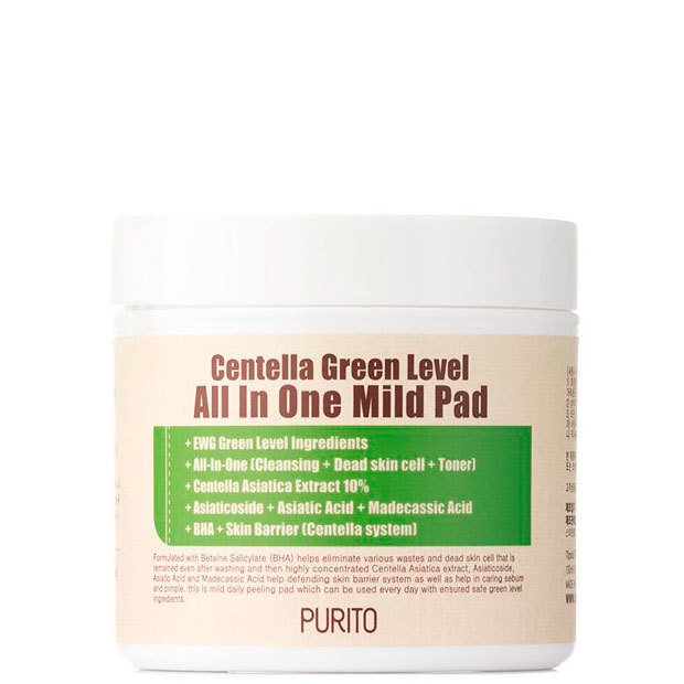 Увлажняющие пэды с центеллой для очищения кожи centella green level all in one mild pad