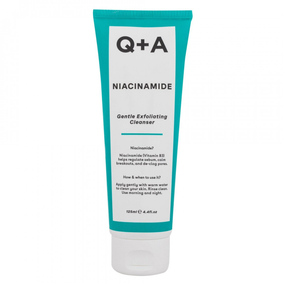 Q+A Очищающий отшелушивающий гель для лица Niacinamide Gentle Exfoliating Cleanser 125 мл