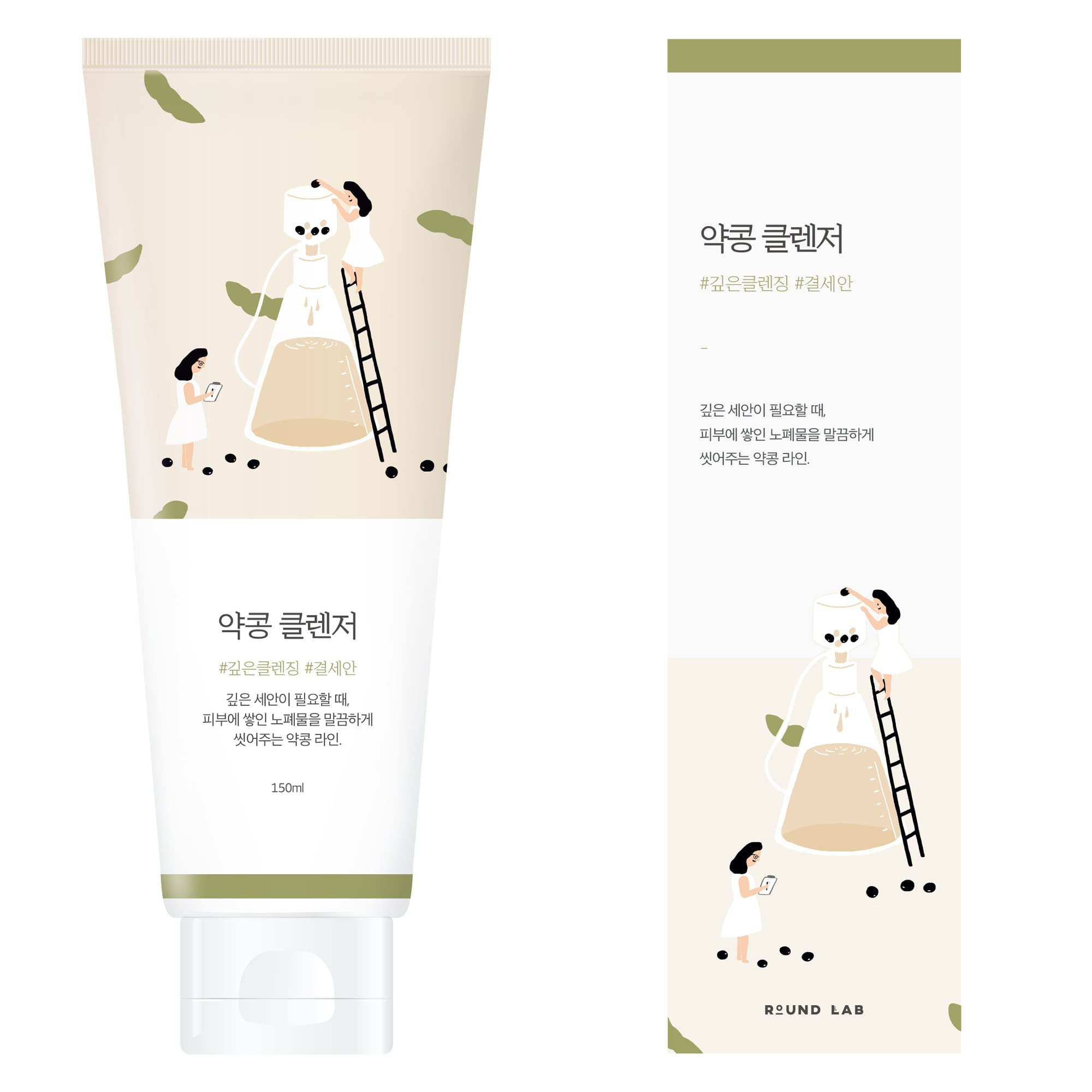 Питательная пенка-скраб для умывания с соей Round Lab Soybean Cleanser