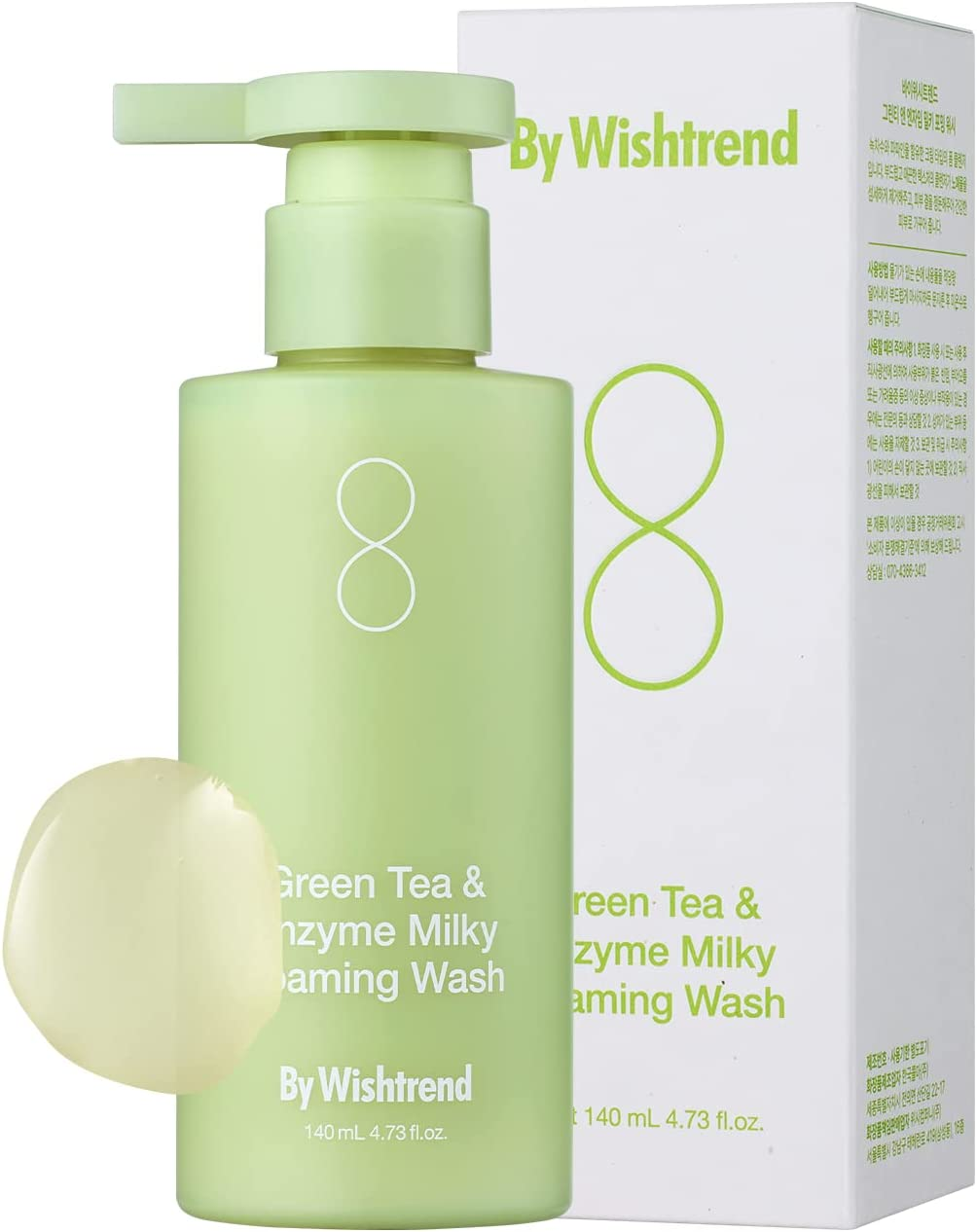 Очищающая пенка By Wishtrend Green tea & Enzyme milky Foaming wash 140 ml