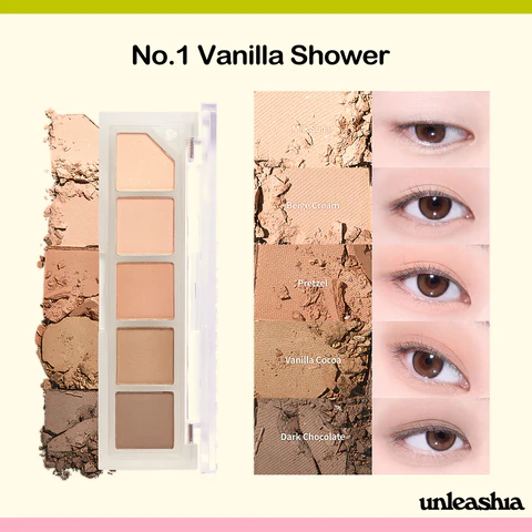 Unleashia палетка теней Mood Shower Eye Palette NO.1 Vanilla Shower