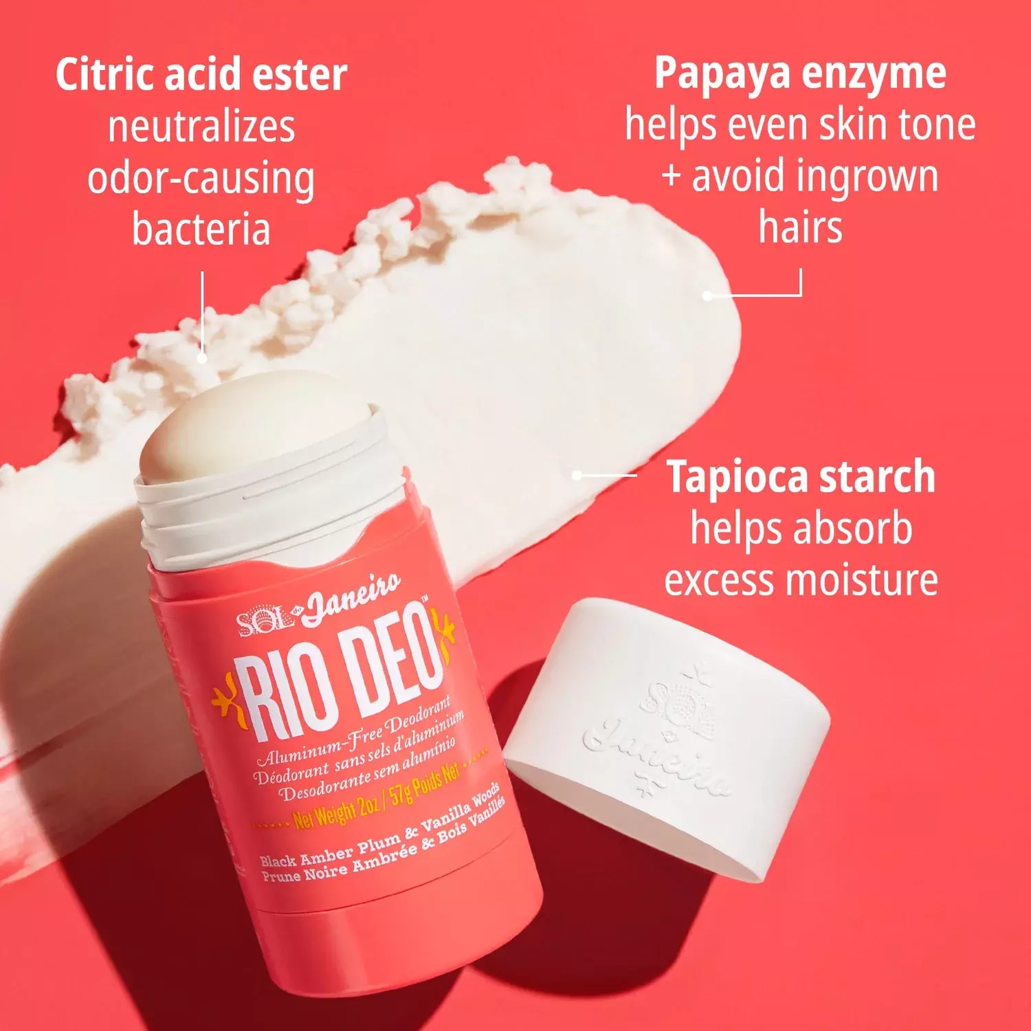 SOL DE JANEIRO красный Bom Dia Deodorant  57g