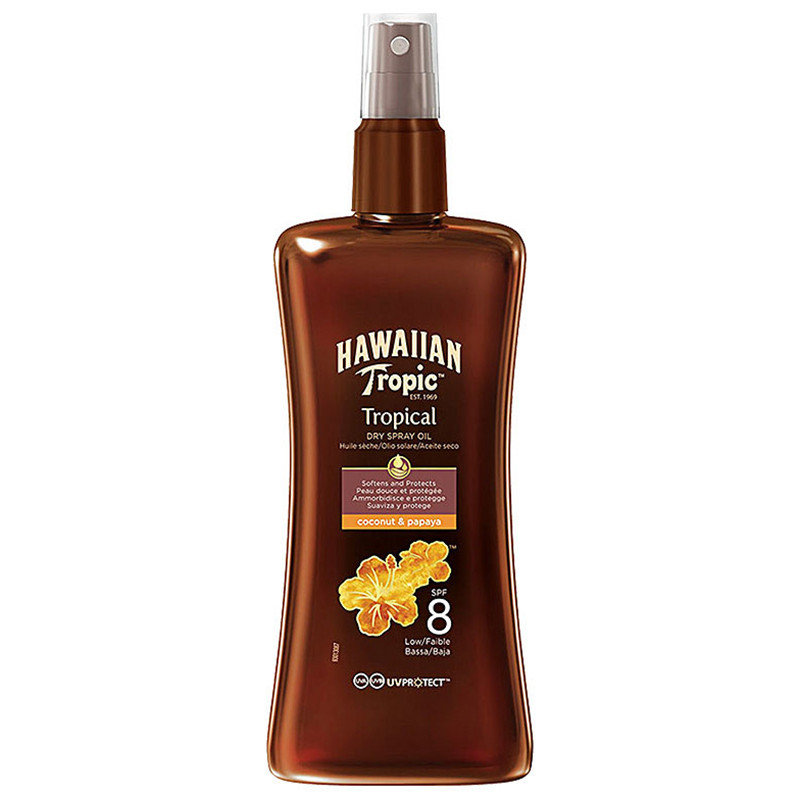 Hawaiian Tropic Protective Dry Spray Oil 8 SPF (coconut&papaya)  200ml