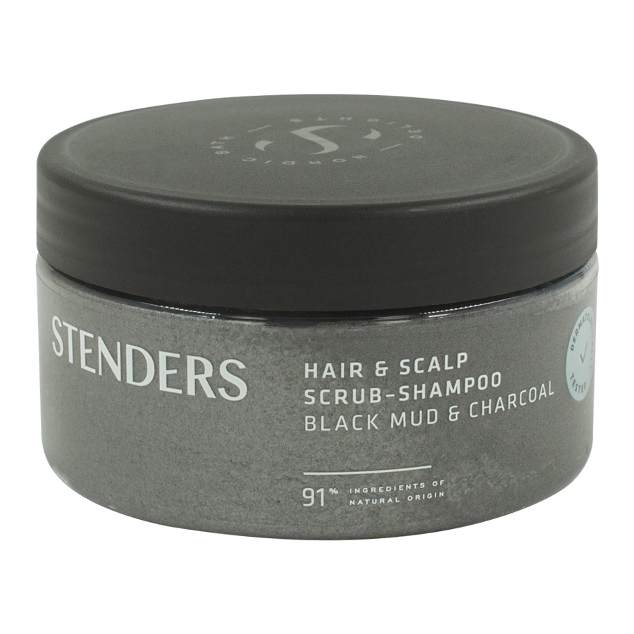 Stenders Hair&Scalp Scrub-Shampoo Black Mud&Charcoa Шампунь-Скраб Черная Лечебная Грязь и Уголь 300г