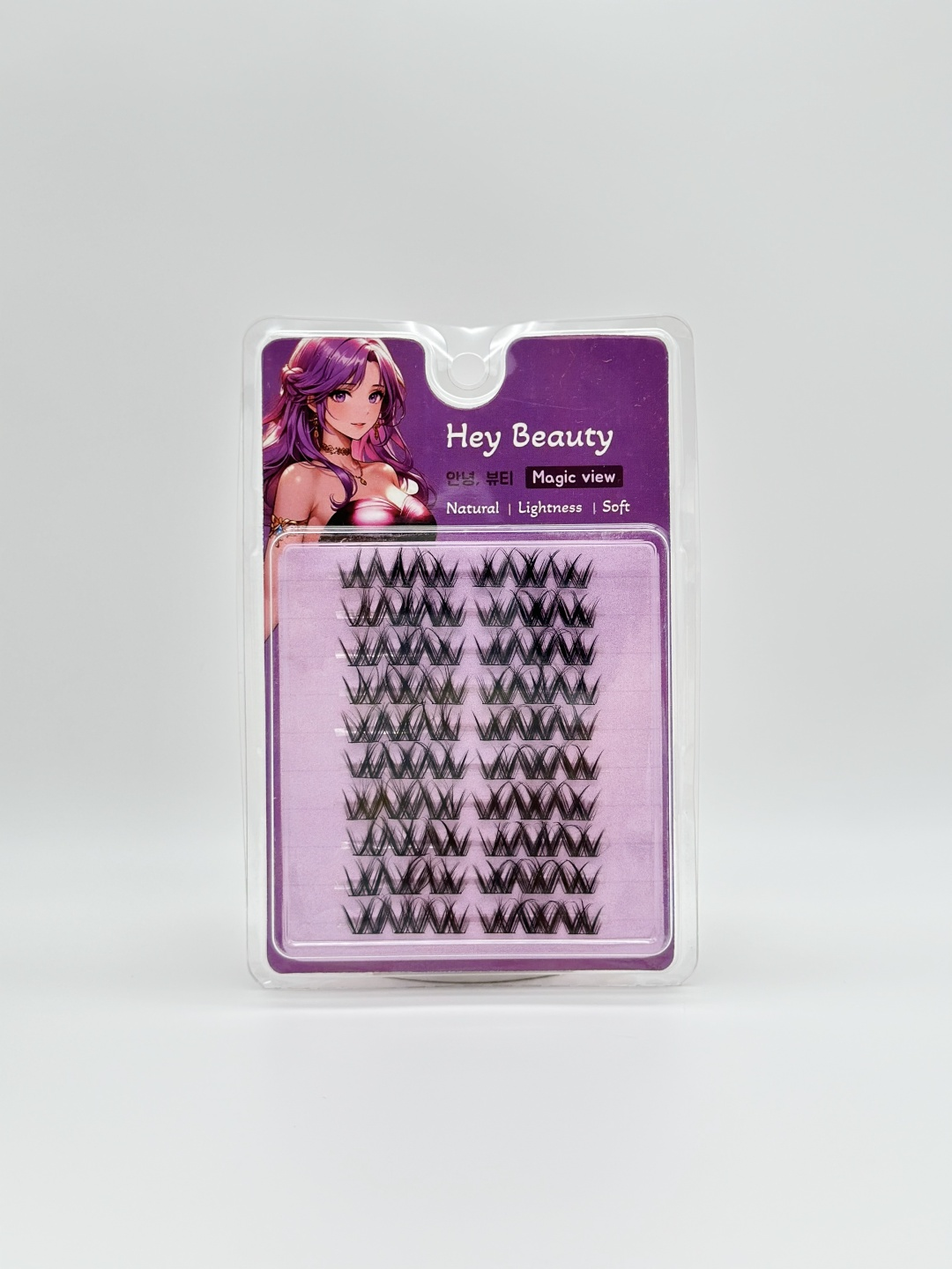 Hey Beauty набор ресниц Magic View фиолетовые