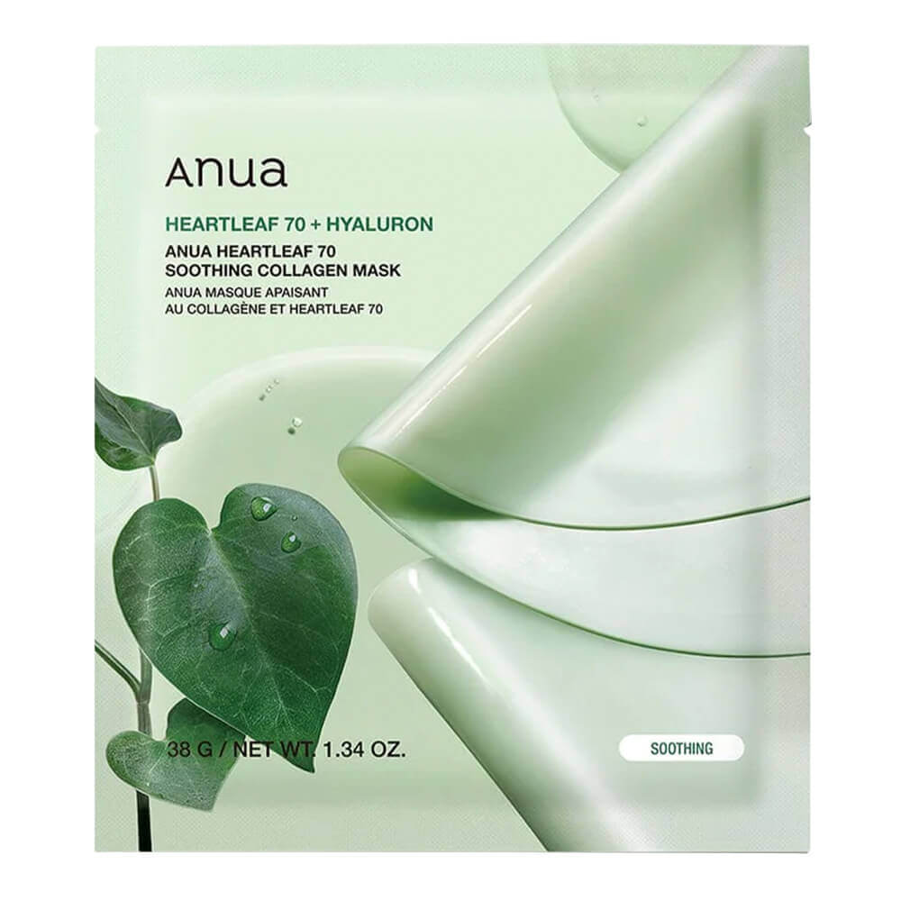 ANUA Heartleaf 70+hyaluron soothing collagen mask
