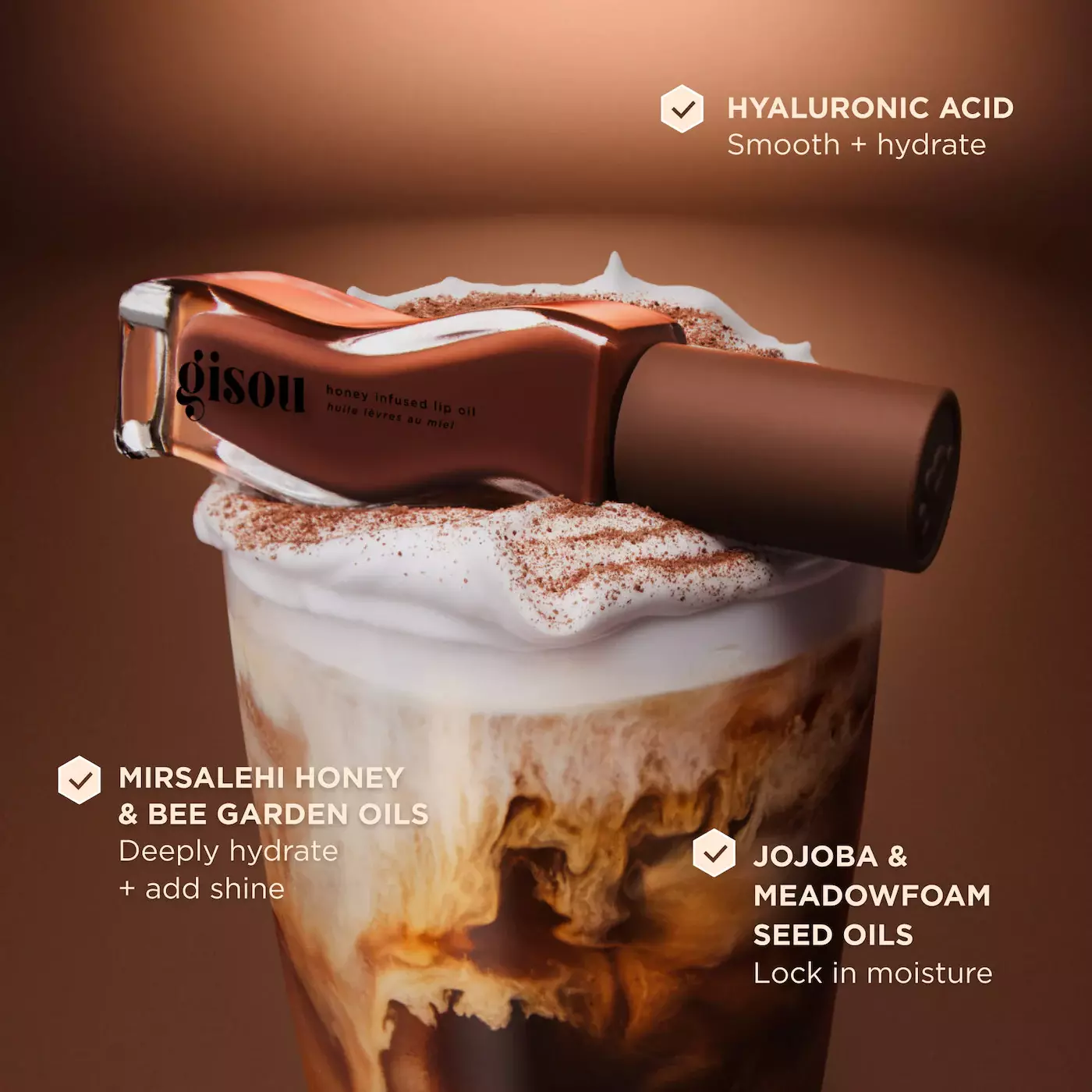 gisou lip oil honey milky mocha