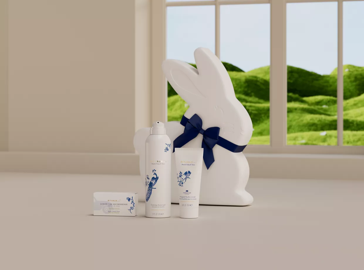 Rituals Dutch Tulip & Yuzu Набор заяц белый (гель/крем/в машину)