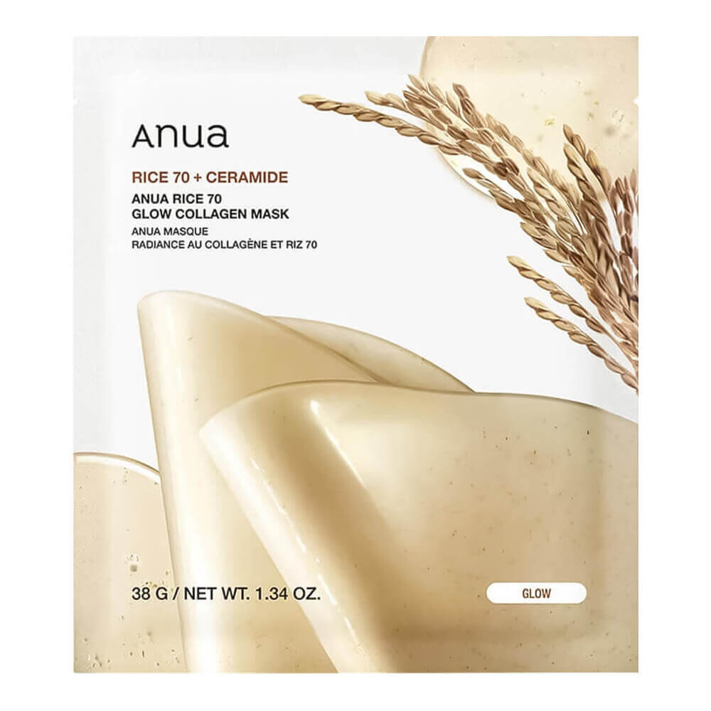 ANUA Rice 70 ceramide glow collagen mask Маска