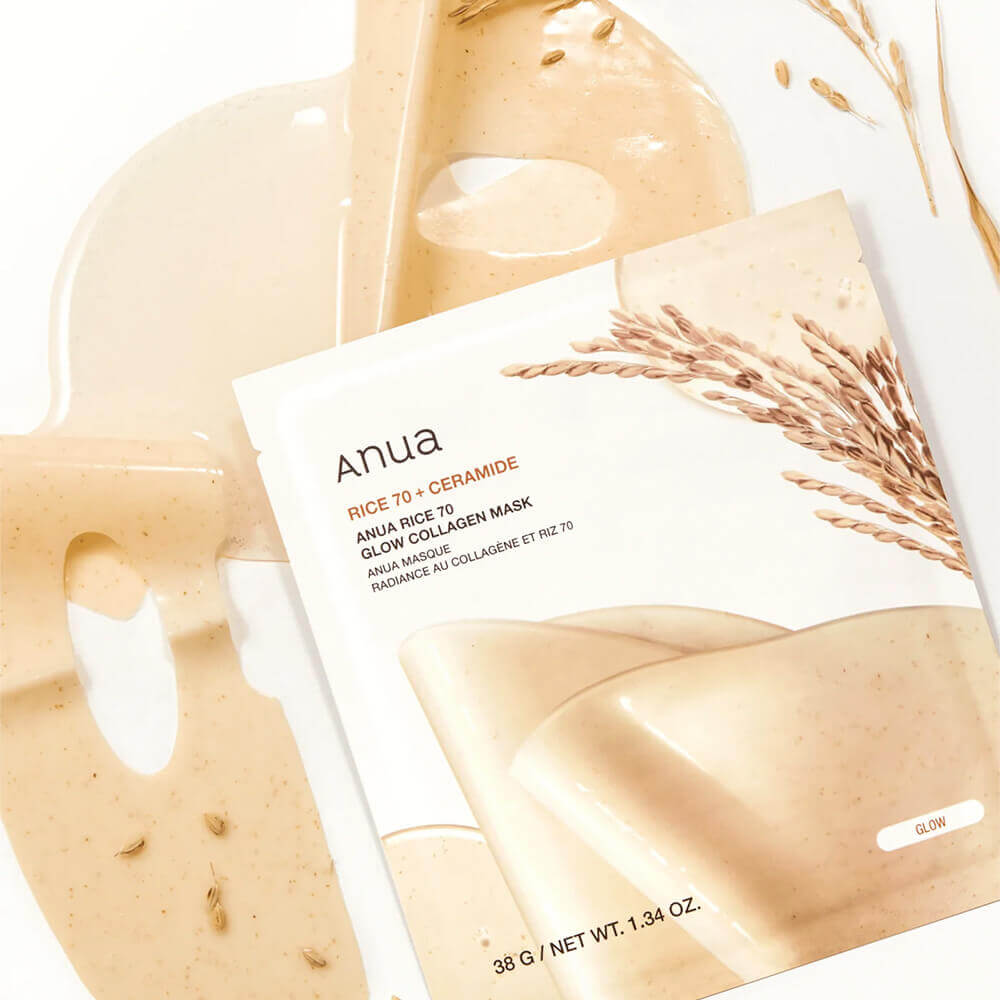 ANUA Rice 70 ceramide glow collagen mask Маска